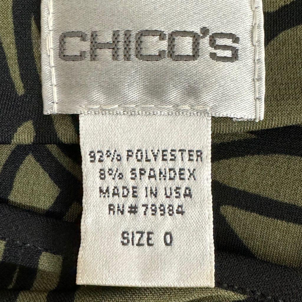 Chico's Gray Floral V-Neck Blouse Made in USA Size S - Picture 7 of 9